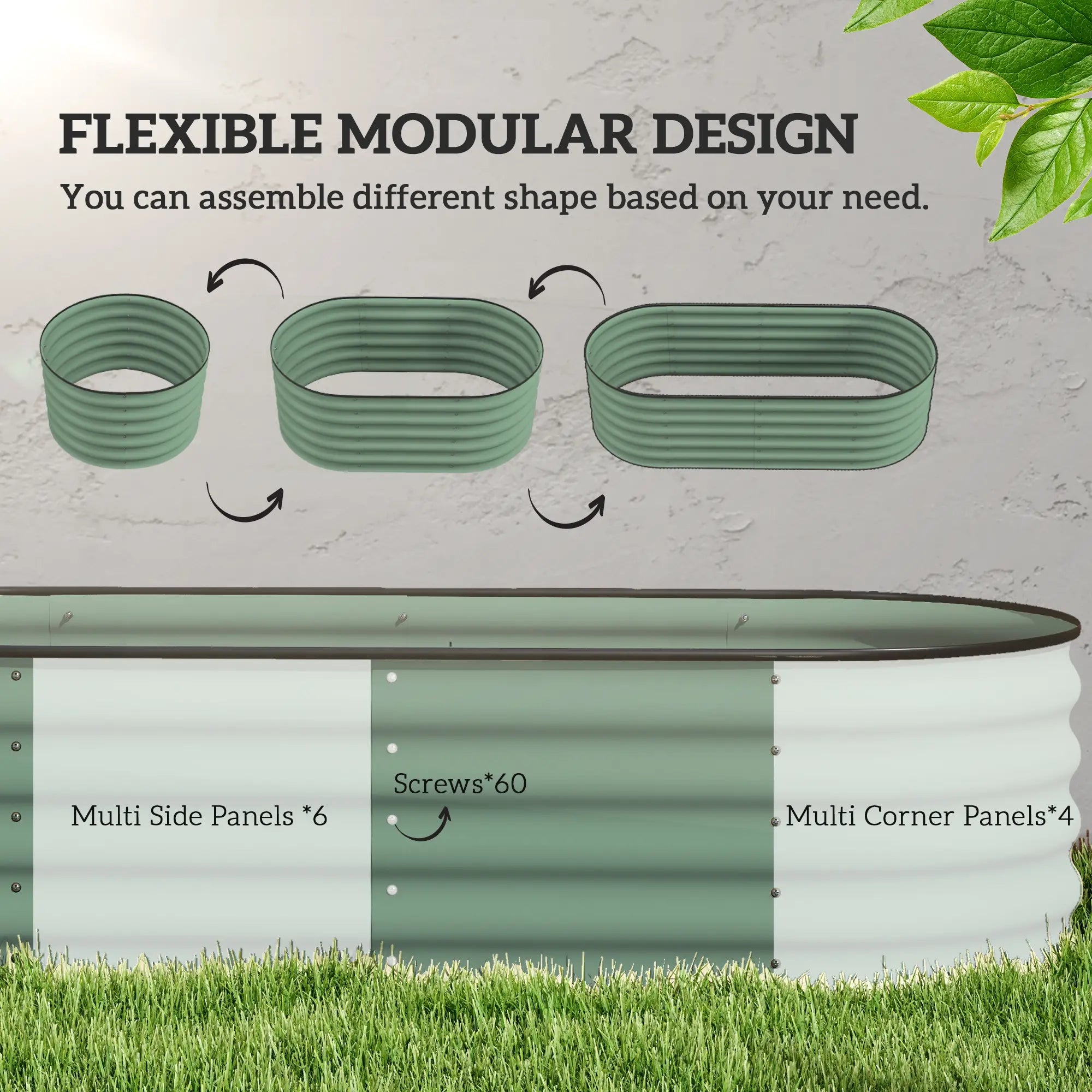 6.5 x 2 x 1.5 FT Galvanized Steel Raised Garden Bed, Green Galvanized Planter Boxes at Gallery Canada