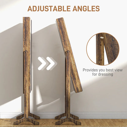 Lockable Mirror Jewelry Cabinet, Full-Length, 3 Adjustable Angles, Rustic Brown Jewelry Armoire & Jewellery Mirror Cabinets at Gallery Canada