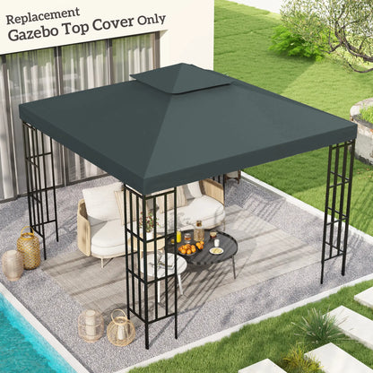 10' x 10' Square 2-Tier Gazebo Canopy, Charcoal Grey Gazebo Canopy Replacement at Gallery Canada