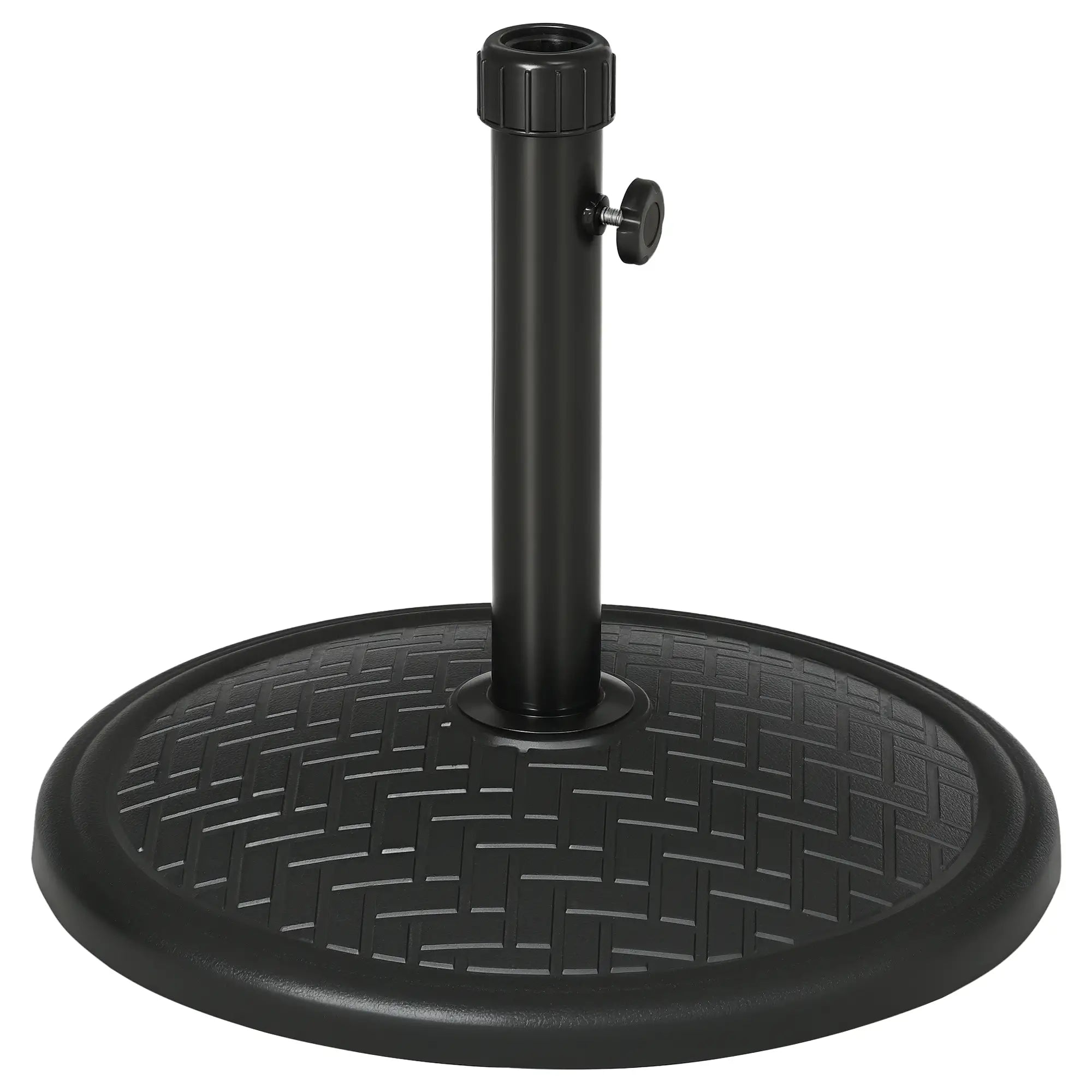 31lbs Concrete Umbrella Base, Round Outdoor Stand, Black Umbrella Bases Black at Gallery Canada