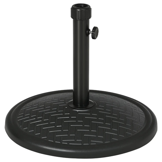 31lbs Concrete Umbrella Base, Round Outdoor Stand, Black Umbrella Bases Black at Gallery Canada