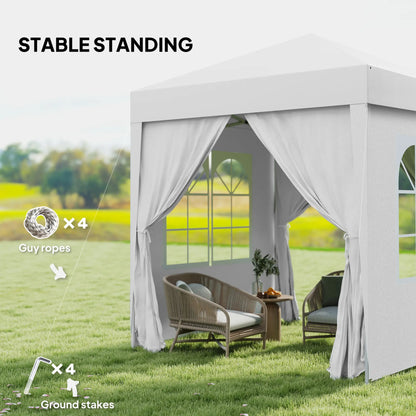6.6'x6.6' Pop Up Canopy Tent, Instant Sun Shelter Gazebo, White
