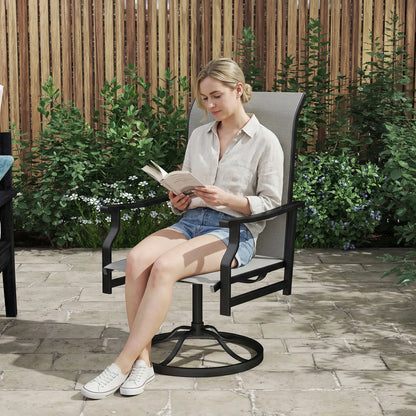 Swivel Rocker Outdoor Chair Set, 2 High Back Chairs, Light Grey Bistro Sets at Gallery Canada