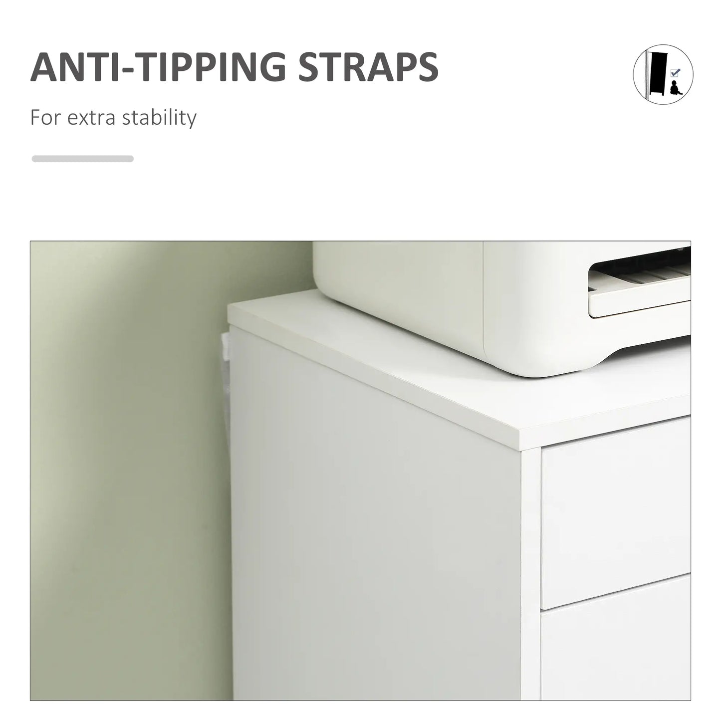 7-Drawer Vertical File Cabinet, Home Office Storage, 18.7"x15.6"x35.4", White Office Cabinets & Cupboards at Gallery Canada