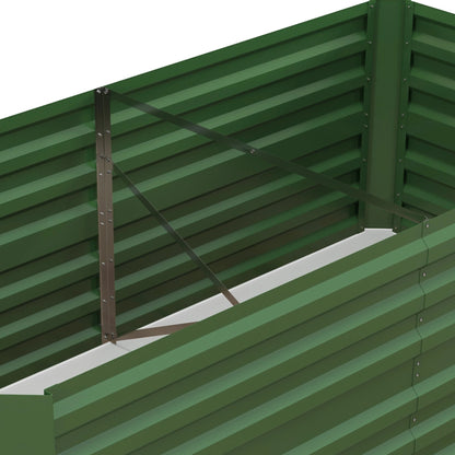 Galvanized Raised Garden Bed, Steel Planter, 71" x 35" x 23", Green Galvanized Planter Boxes at Gallery Canada