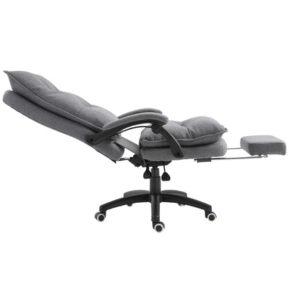 Adjustable Height Office Chair, 360° Swivel, Retractable Footrest, Grey Executive & Manager Chairs at Gallery Canada