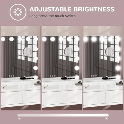 Hollywood Makeup Mirror With Lights, 3 Lighting Modes, USB Charging, White