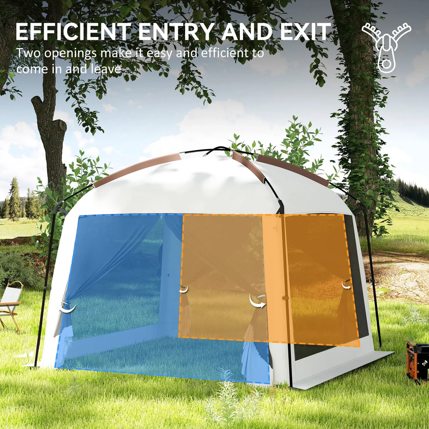 10' x 10' Screen Tent, UV50+ Protection, Fits 6-8 People, White Pop Up Canopies at Gallery Canada