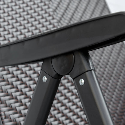 2PCs Outdoor Wicker Folding Chairs, Adjustable Backrest, Brown Patio Chairs at Gallery Canada