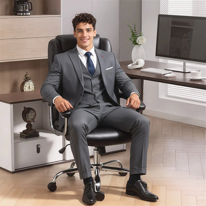 Big and Tall Office Chair 400 lbs, PU Leather, High Back, Black Executive & Manager Chairs at Gallery Canada