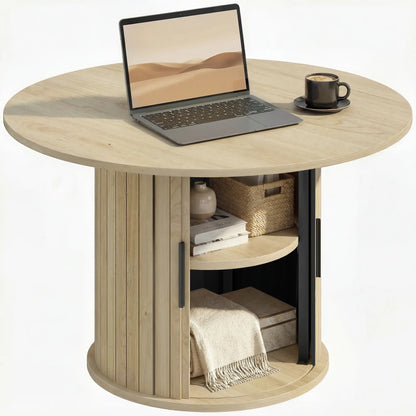 31.5" Round Coffee Table, Natural Wood Center Table Coffee Tables at Gallery Canada