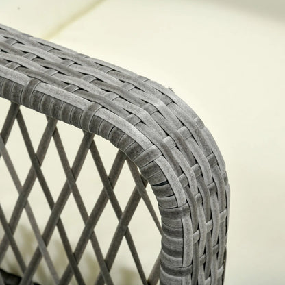 2-Piece Wicker Patio Lounge Set With Cushions, Outdoor PE Rattan Chaise Chair, Coffee Table, Cream White Chaise Loungers at Gallery Canada