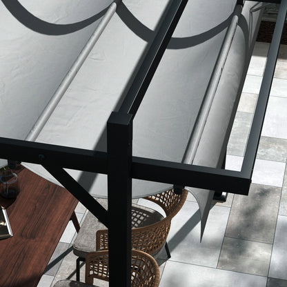 10' x 10' Retractable Pergola, Garden Gazebo, Dark Grey Pergolas at Gallery Canada