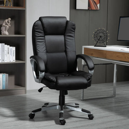 Adjustable High Back Executive Office Chair, PU Leather, Padded Armrests Executive & Manager Chairs at Gallery Canada