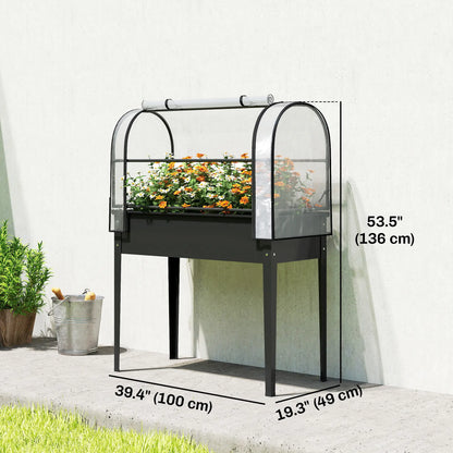 Metal Raised Garden Bed With Greenhouse Cover, Black Raised Garden Beds at Gallery Canada