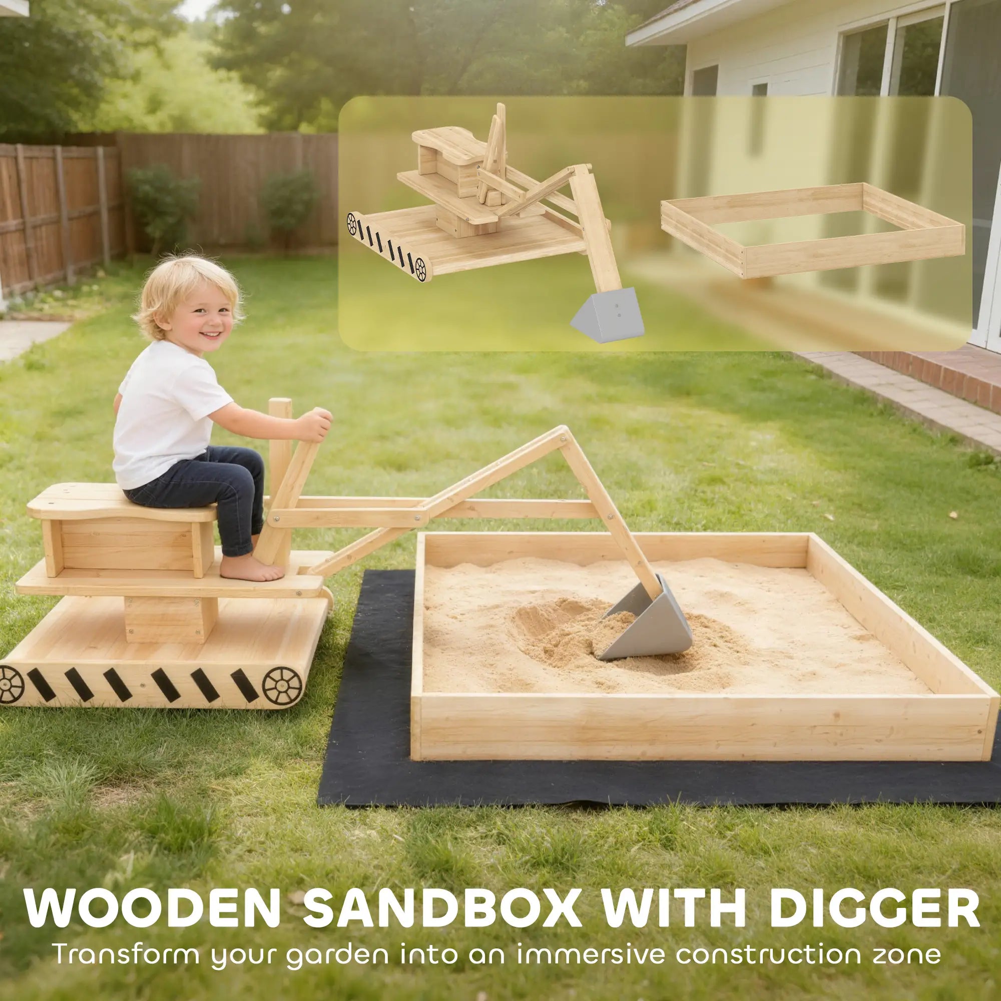 Wooden Sandbox With Digger, 72