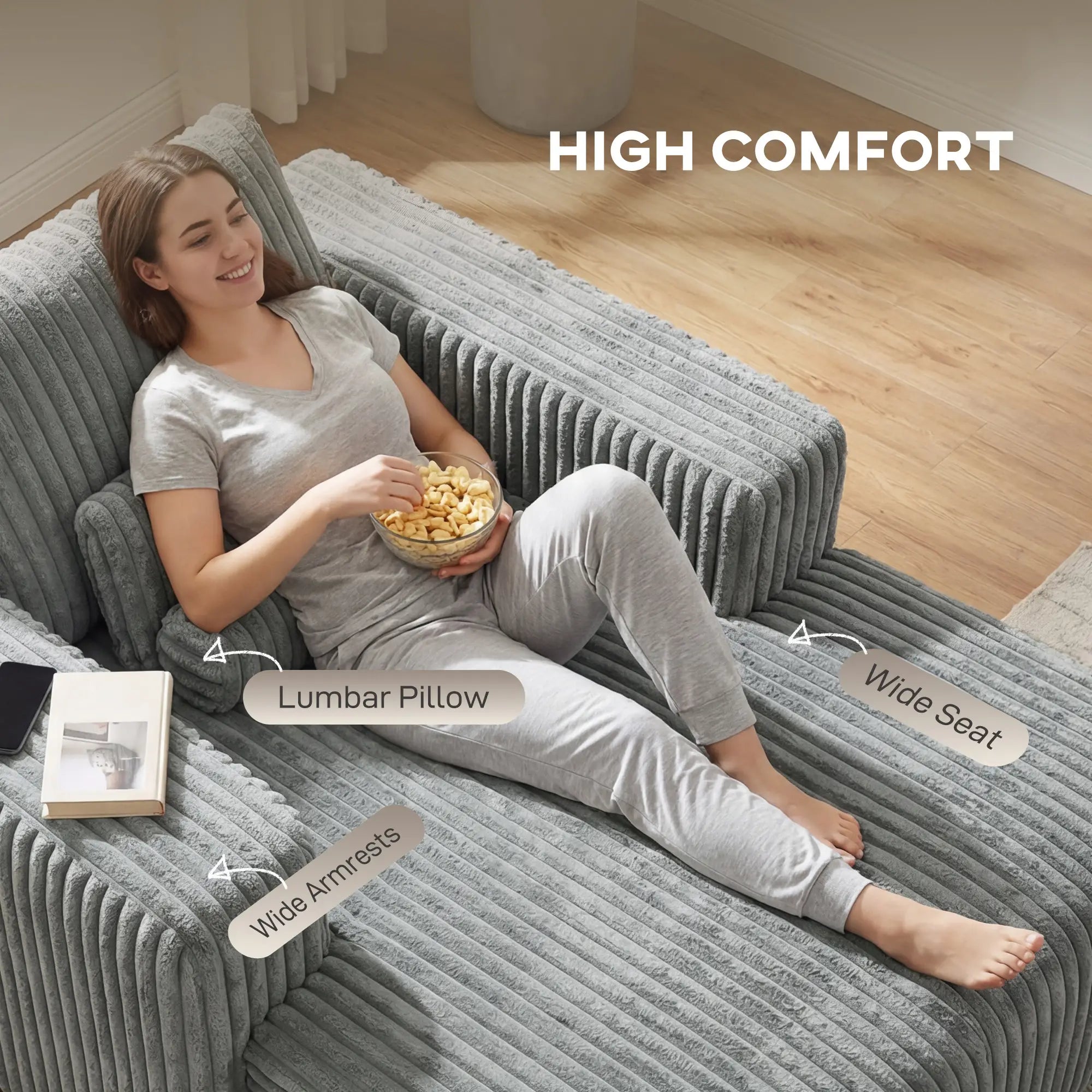 Sofa Bed, Sleeper Chair Bed, Single, Grey Single Sofas at Gallery Canada