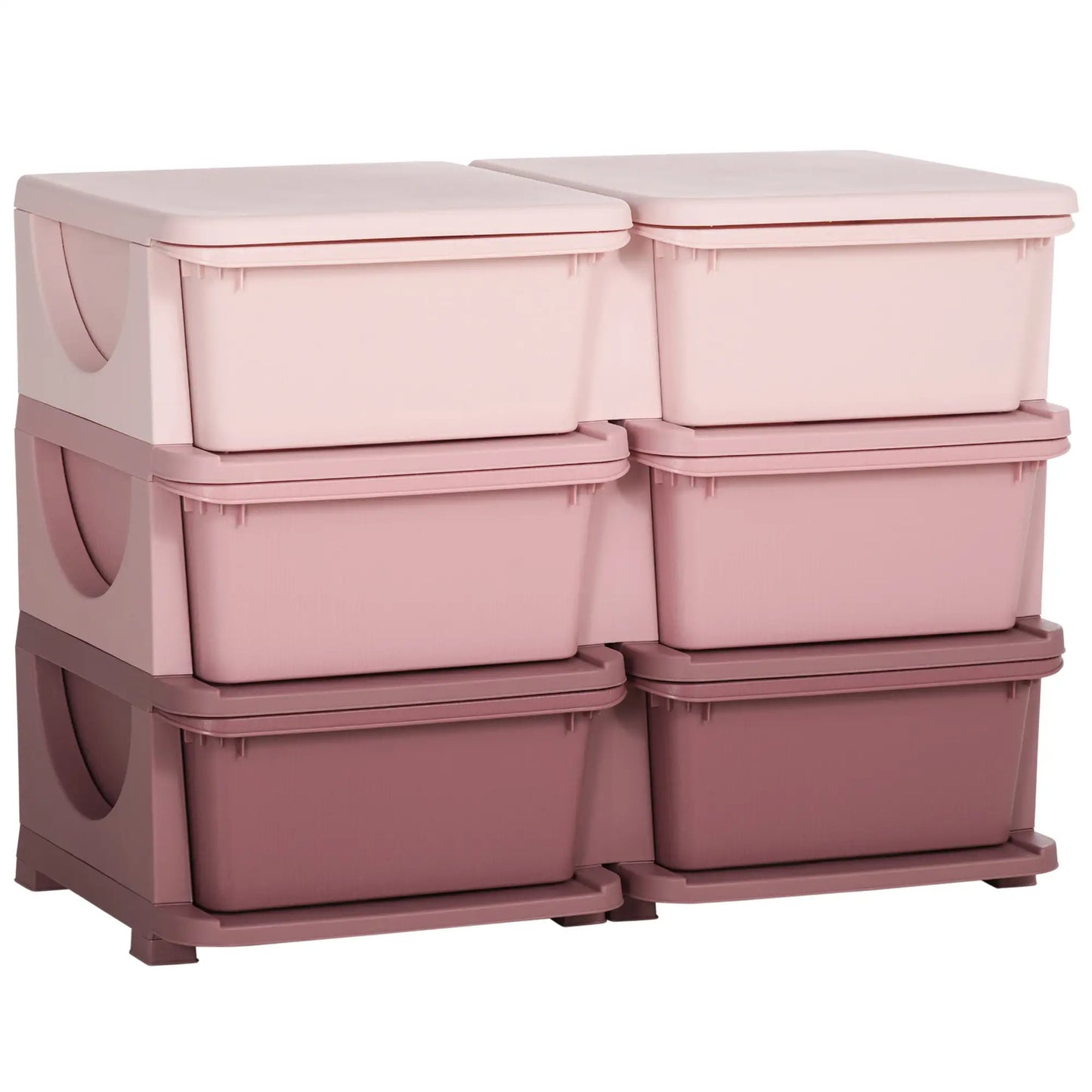3 Tier Toy Organizer, 6 Plastic Drawers, Pink Baby & Kids Storage at Gallery Canada