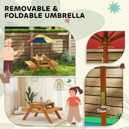 Toddler Water Table with Sand, Removable Umbrella, 3-6 Years Kids Outdoor Furniture at Gallery Canada