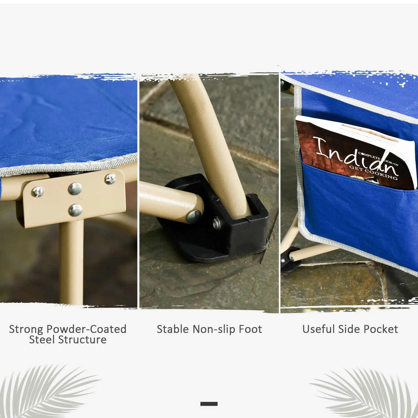 Folding Camping Cot for Adults, with Carry Bag, Side Pocket, Navy Blue Camping Cots at Gallery Canada