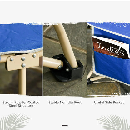 Folding Camping Cot for Adults, with Carry Bag, Side Pocket, Navy Blue Camping Cots at Gallery Canada