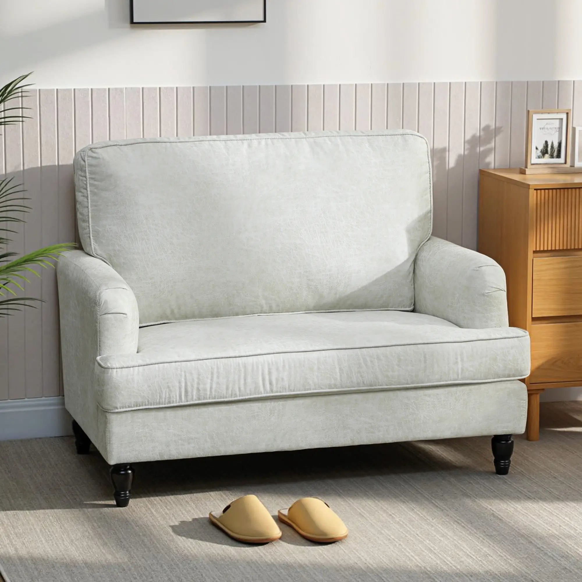 Modern Accent Chair, Leathaire Armchair, Cream White Single Sofas at Gallery Canada