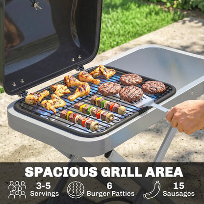 Portable Propane BBQ Grill, Foldable Cart, 9500 BTU, Black Propane Gas Grills at Gallery Canada