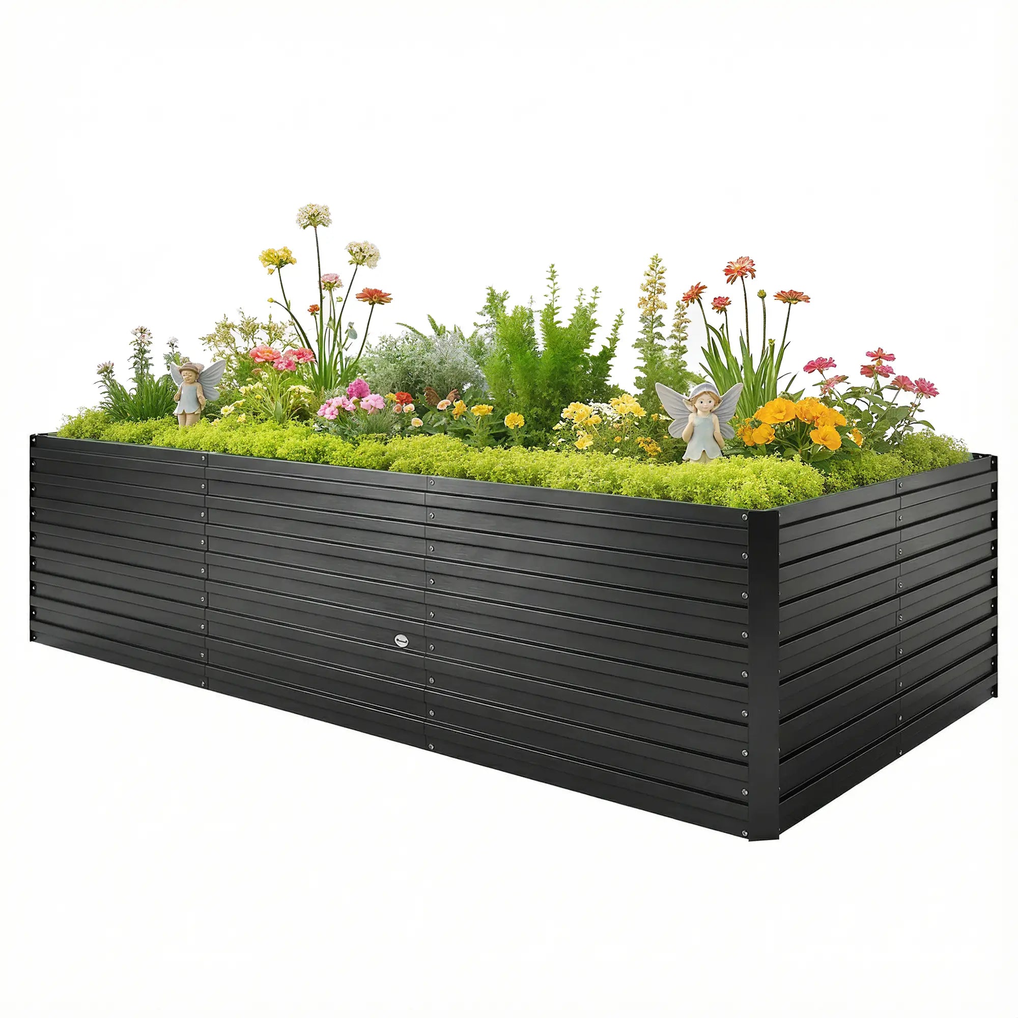 8' x 4' x 2' Raised Garden Bed, Galvanized Planter Box, Black Galvanized Planter Boxes Black at Gallery Canada