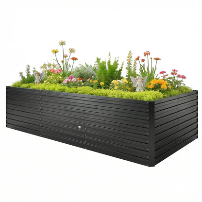 8' x 4' x 2' Raised Garden Bed, Galvanized Planter Box, Black Galvanized Planter Boxes Black at Gallery Canada
