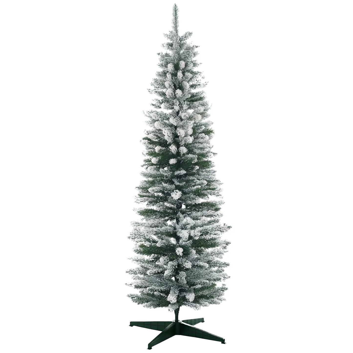 6ft Pencil Artificial Christmas Tree, Snow Flocked Branches, Green Artificial Christmas Trees Green at Gallery Canada