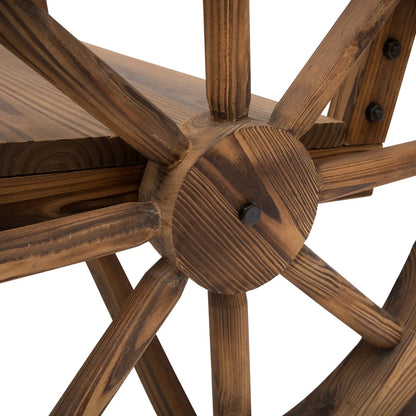 Wooden Wagon Wheel Bench, Rustic 2 Seater, Garden Outdoor Chair Outdoor Benches at Gallery Canada