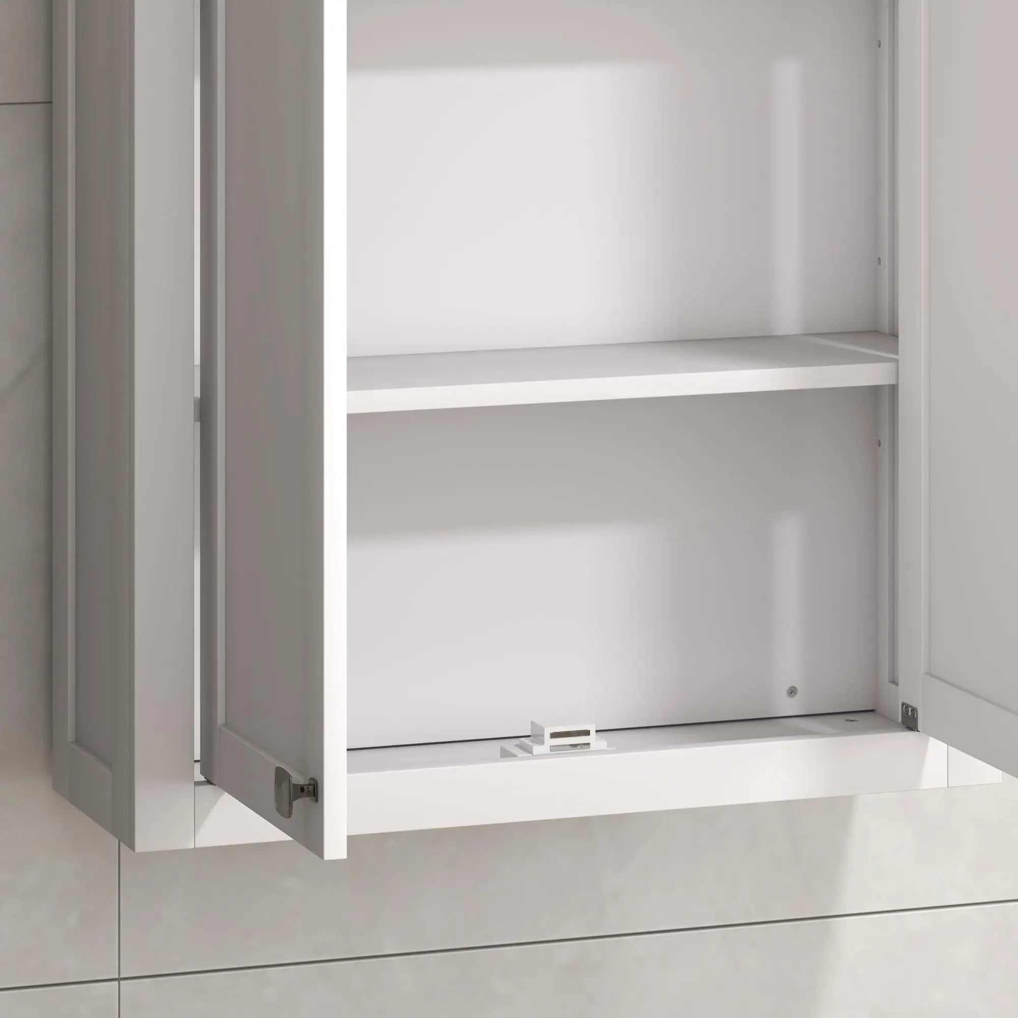 Wall Mounted Bathroom Cabinet, 2 Doors, 2 Adjustable Shelves, White Bathroom Cabinets at Gallery Canada