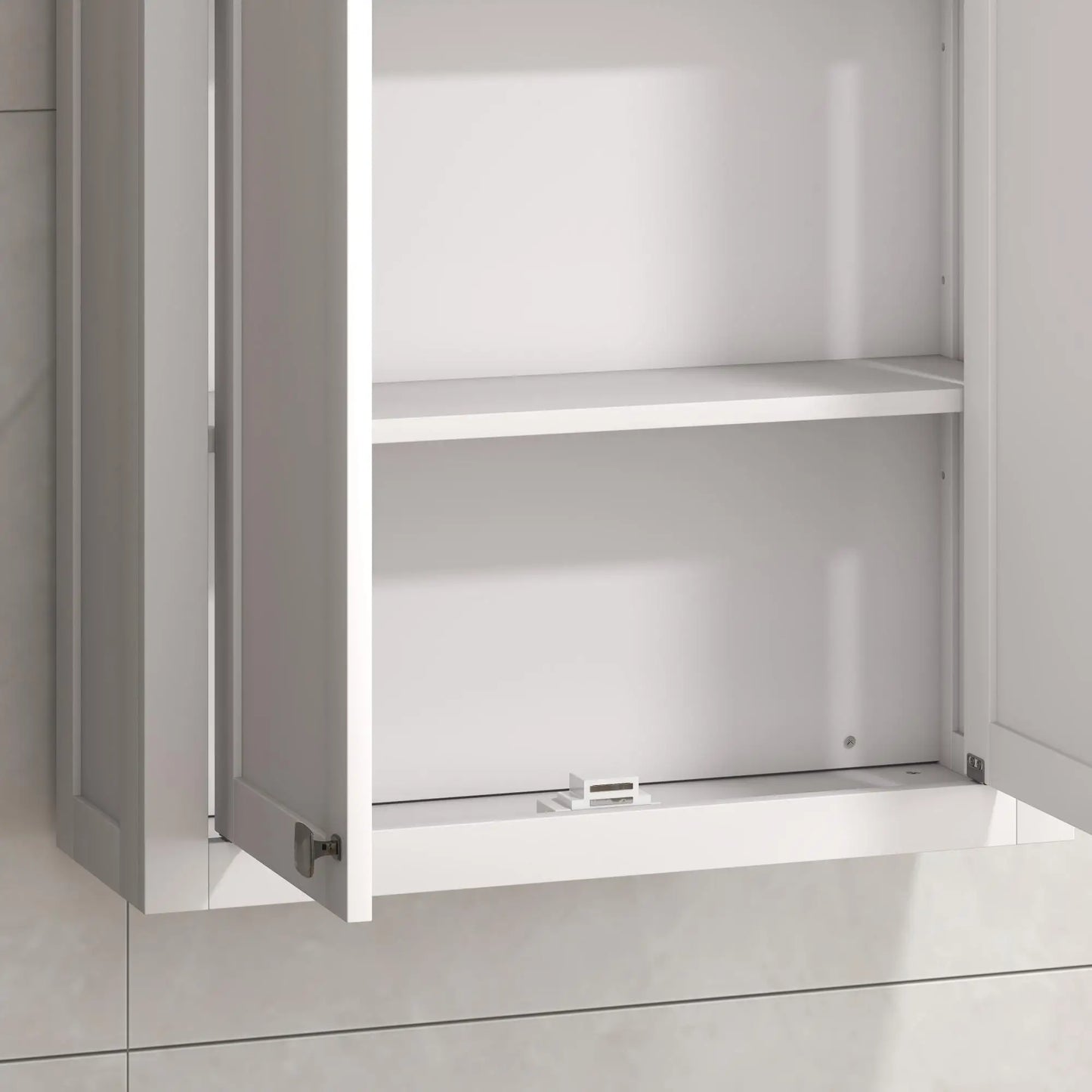 Wall Mounted Bathroom Cabinet, 2 Doors, 2 Adjustable Shelves, White Bathroom Cabinets at Gallery Canada