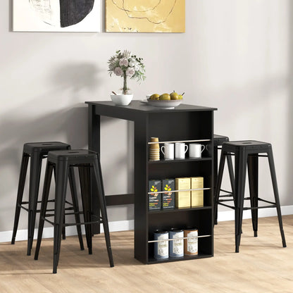 Modern Bar Table, Counter Height, 3 Storage Shelves, Black Bar Tables & Dining Tables at Gallery Canada
