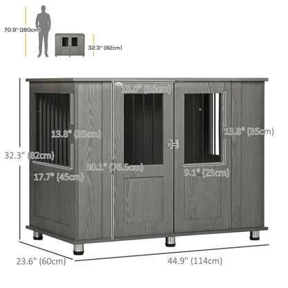 Dog Crate Furniture with Lockable Magnetic Door, Adjustable feet for Extra Large, Medium &; Small Dogs, Indoor Use, Grey Houses, Kennels & Pens at Gallery Canada