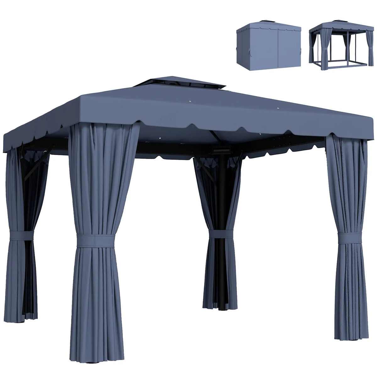 10' X 10' Outdoor Patio Gazebo, Dark Blue