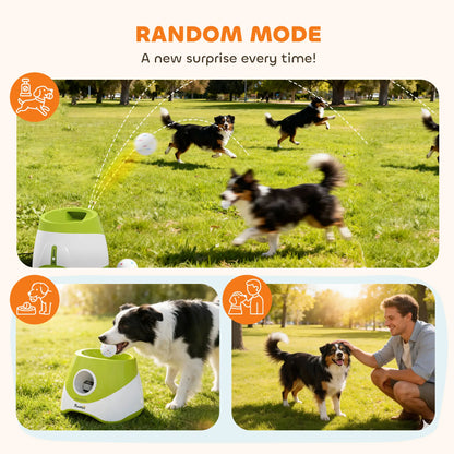 Automatic Dog Ball Launcher, 2.3" 5 Tennis Balls, 3 Distance Settings, Green Dog Agility Training Equipment at Gallery Canada