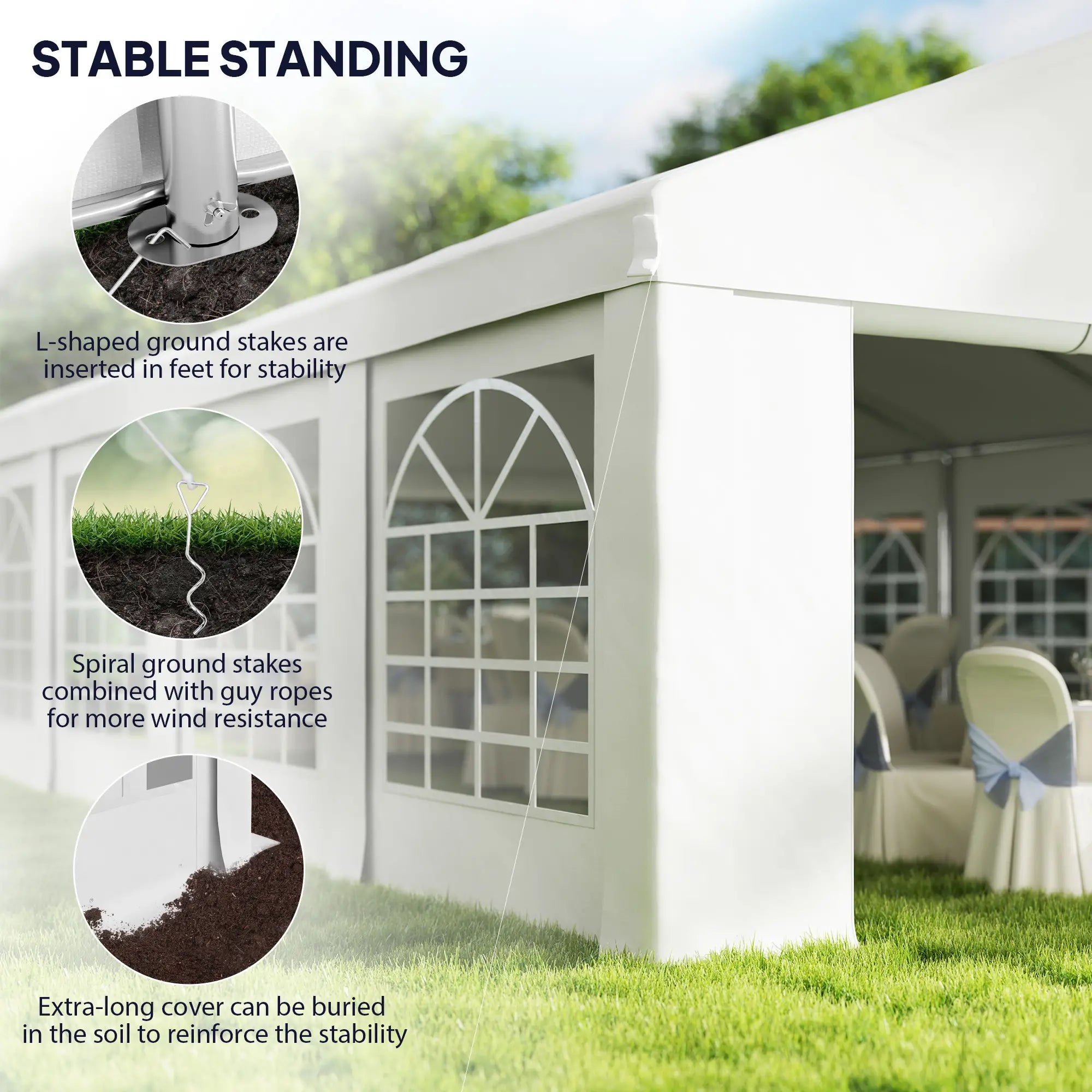 19.6' x 26' Heavy Duty Party Tent, Outdoor Canopy with Removable Sidewalls Canopy Tents at Gallery Canada