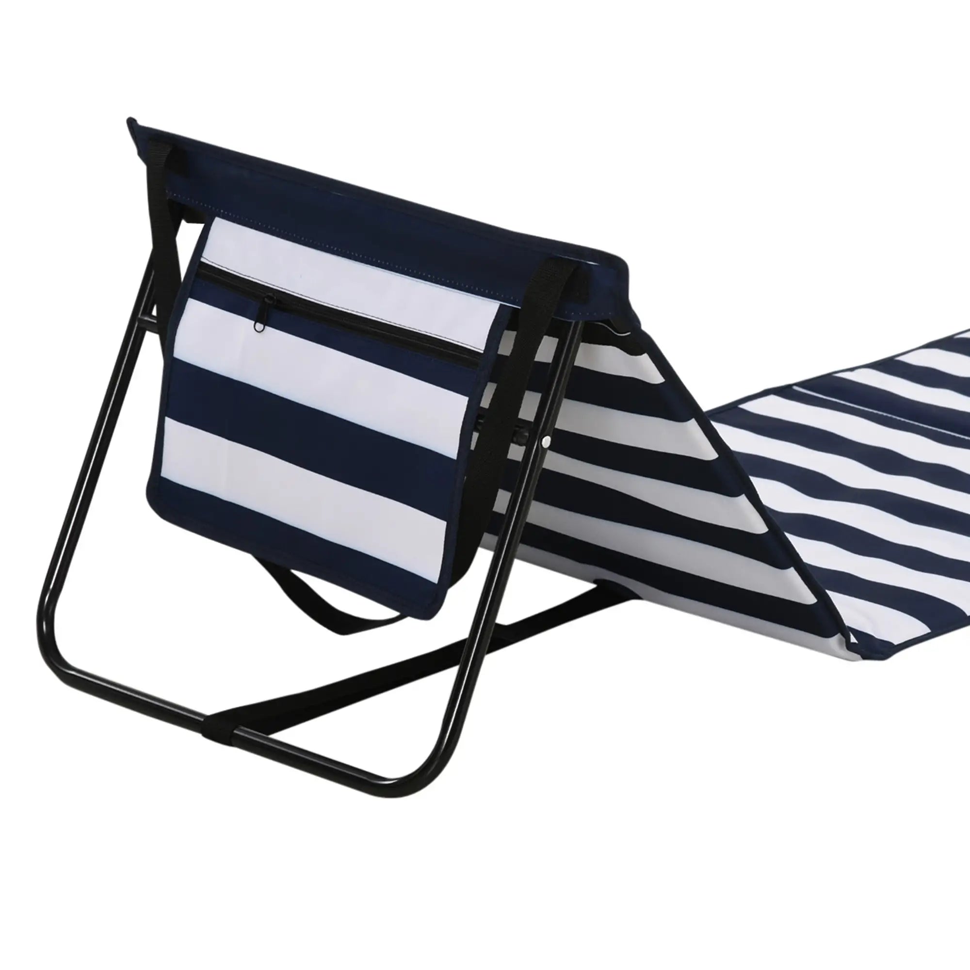 Foldable Lounge Chairs Set, Adjustable Backrest, Blue White Beach Accessories at Gallery Canada
