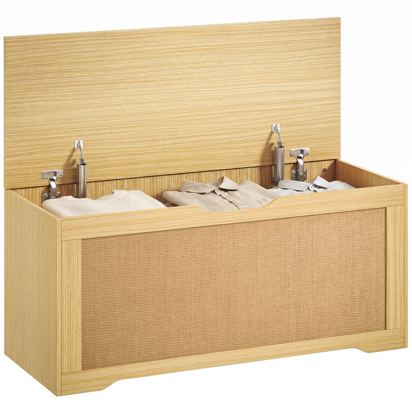 Storage Chest with Lift Top Storage Chest with Safety Hinges 39.4" Oak