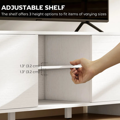 TV Stand For 65 Inch TV, 2 Cabinets 2 Shelves, White TV Stands at Gallery Canada