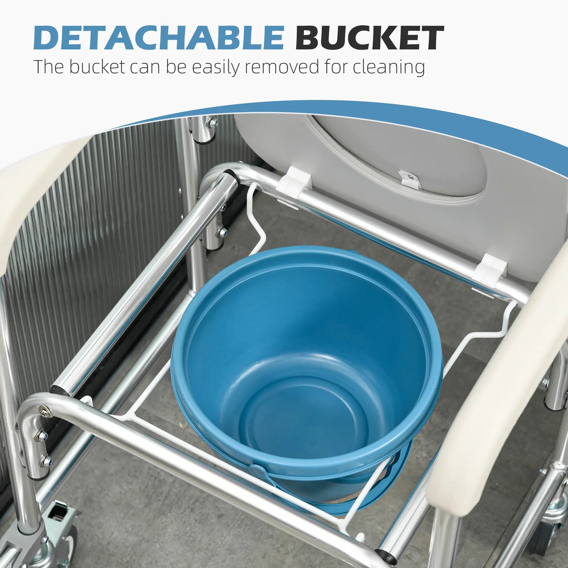 3-in-1 Shower Commode Wheelchair, Padded Seat, Elderly Disabled Transport Chair Bath Chairs at Gallery Canada