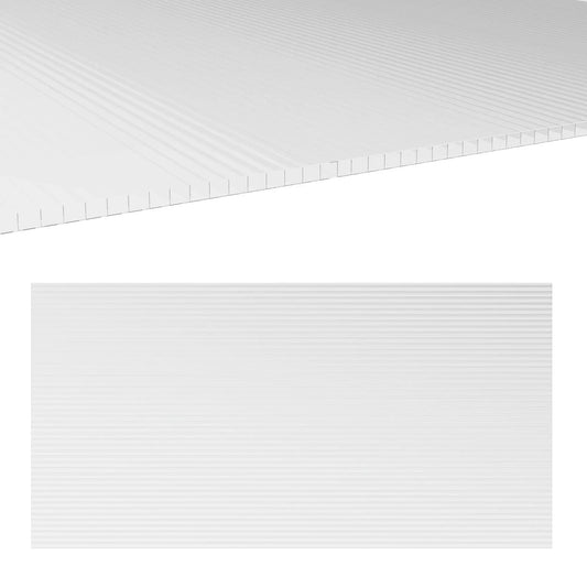 Polycarbonate Greenhouse Panels, UV Protected, Twin-Wall Roof, 47.2" x 23.6", 12 Pack, Clear Greenhouses Transparent at Gallery Canada