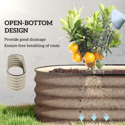 Galvanized Steel Raised Garden Bed, 8 x 2 x 1.5 FT, Cream White Galvanized Planter Boxes at Gallery Canada