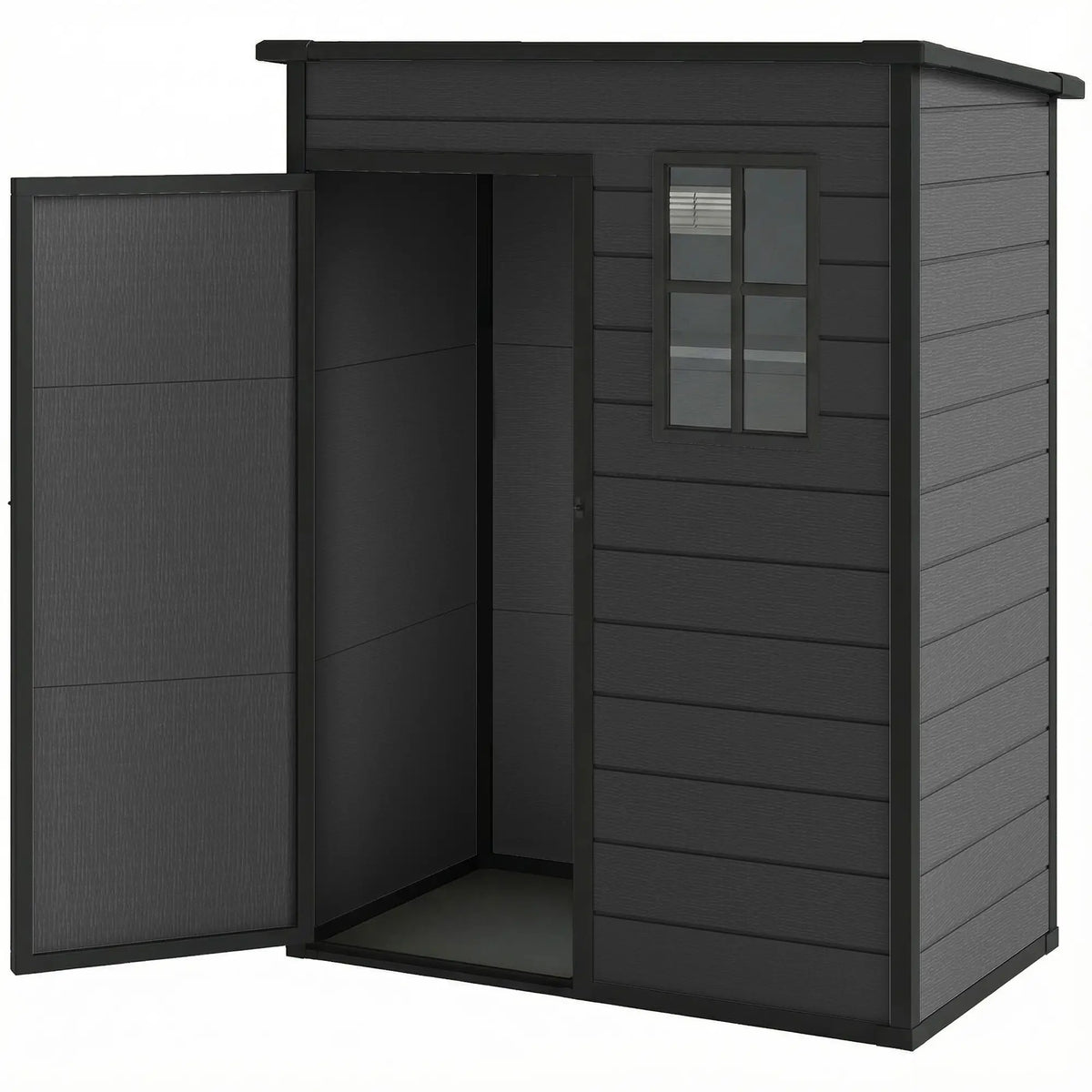 5 x 3FT Garden Shed With Floor, Lockable Door, Window, Vent, Dark Grey Sheds Dark Grey at Gallery Canada