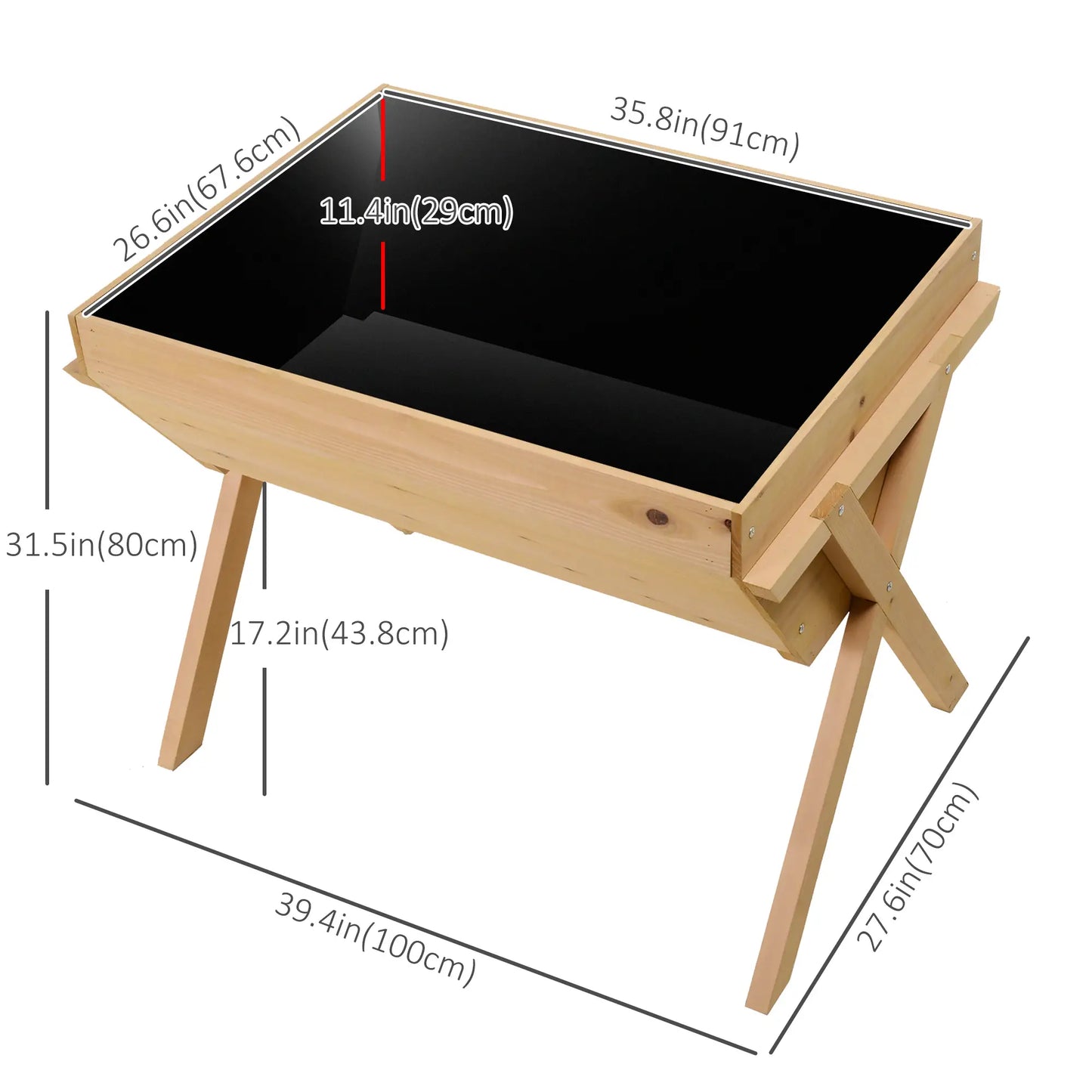 39'' x 28'' Raised Garden Bed with Legs, Elevated Wooden Planter Box Elevated Garden Beds at Gallery Canada