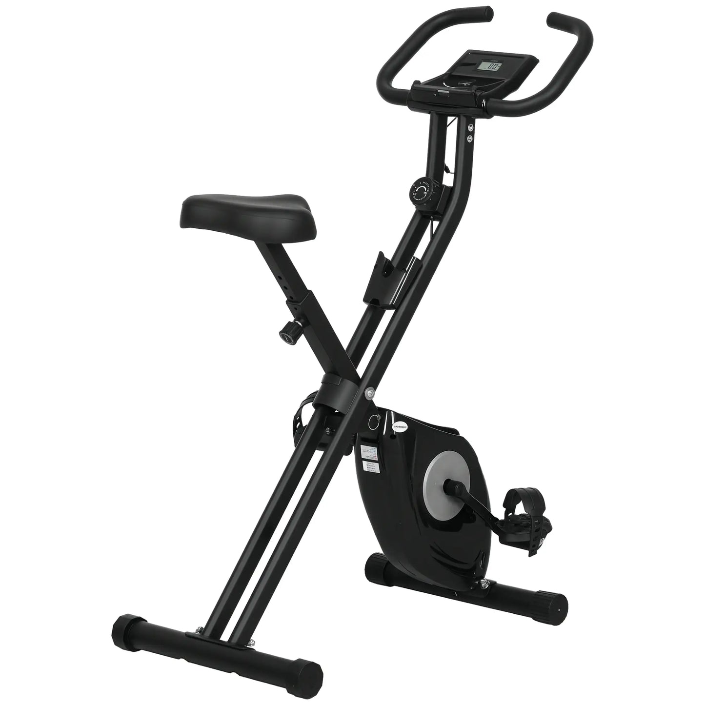 Foldable Exercise Bike, 8-Level Magnetic Resistance, LCD Screen, Phone Holder, Black Exercise & Stationary Bikes at Gallery Canada