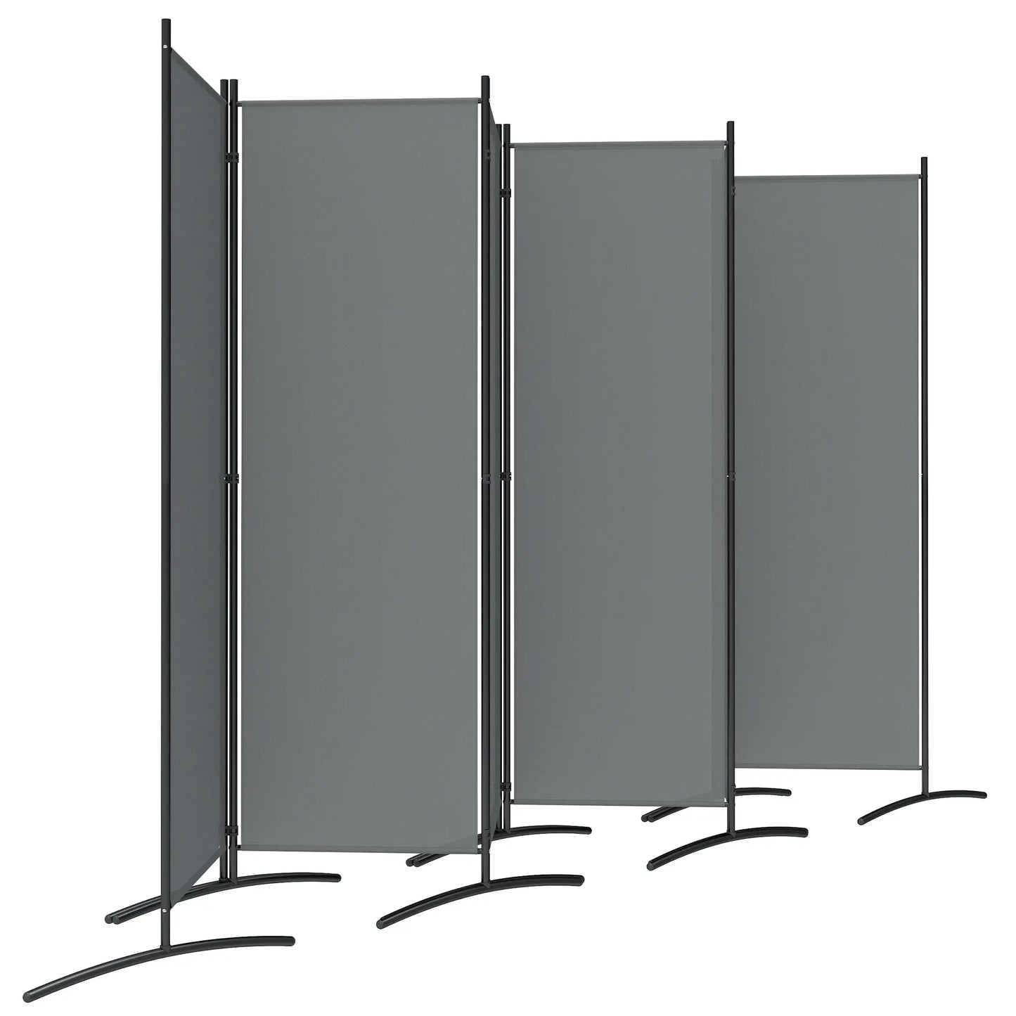6 Panel Folding Outdoor Privacy Screen with Stable Base, 5.7FT Tall Room Divider with UV30+ Protection, Dark Grey Side Awnings Dark Grey, Black at Gallery Canada