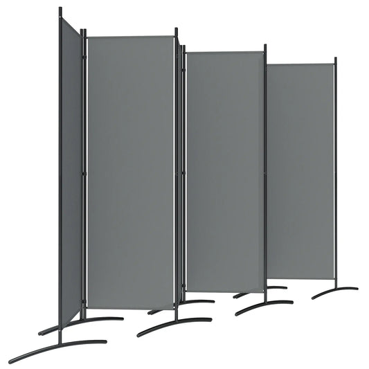 6 Panel Folding Outdoor Privacy Screen with Stable Base, 5.7FT Tall Room Divider with UV30+ Protection, Dark Grey Side Awnings Dark Grey, Black at Gallery Canada
