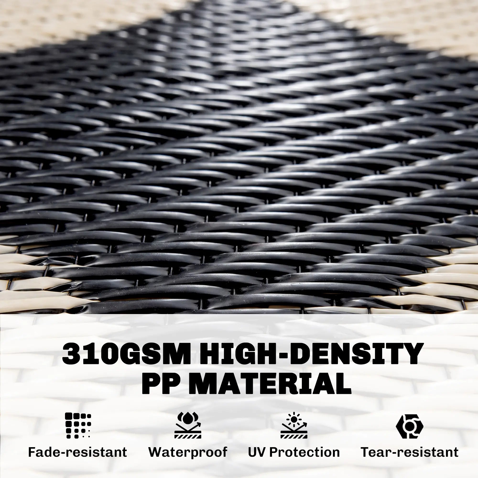 9'x12' Reversible Outdoor RV Rug, Patio Mat, Black Outdoor Reversible Rugs at Gallery Canada